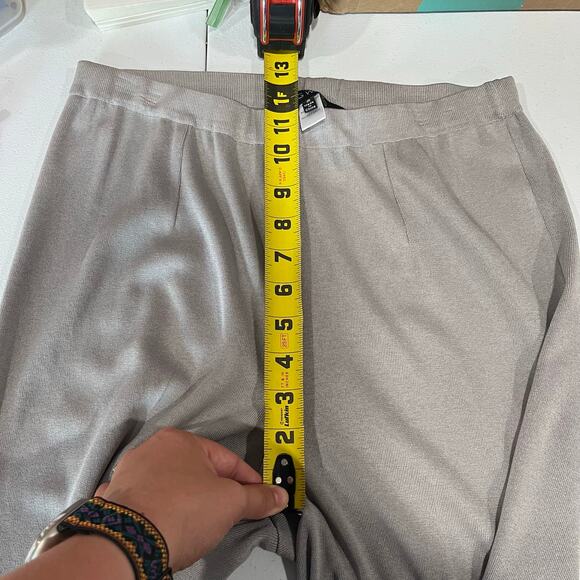 Ming Wang Gray Knit Pull On High Waisted Straight Pants Womens Size Small - Picture 7 of 8